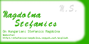magdolna stefanics business card